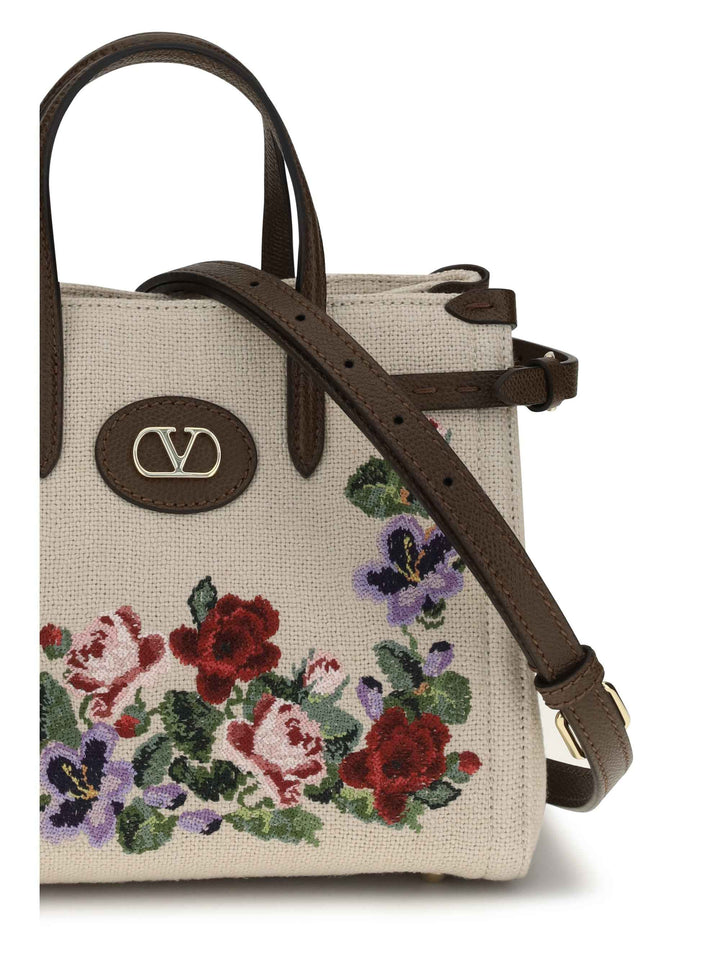 Antibes Mini Handbag in embroidered linen