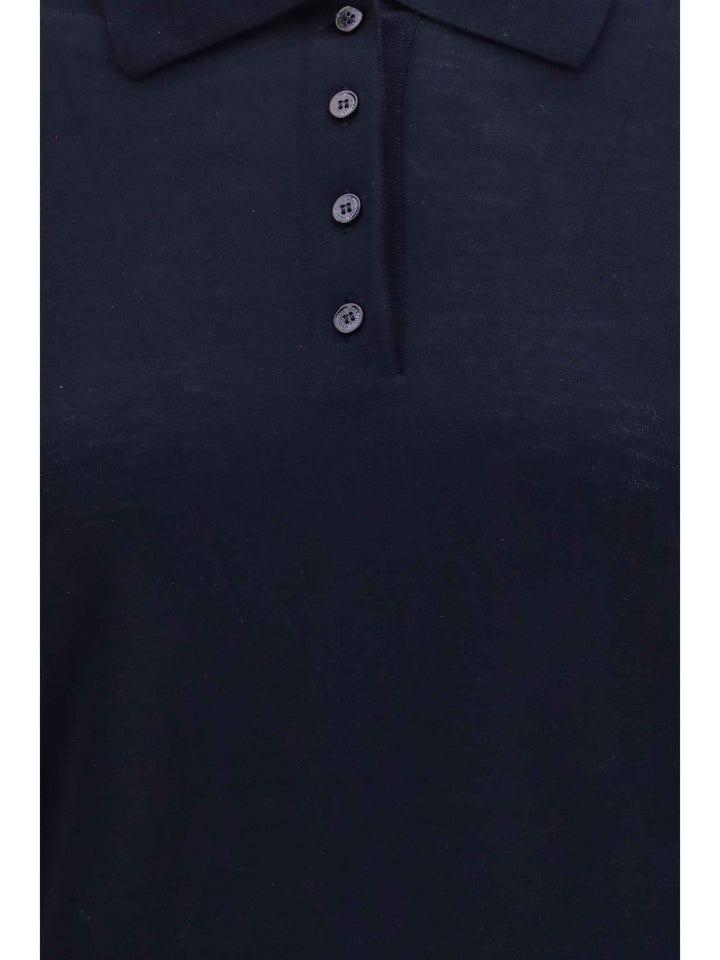 Long sleeve merino wool Polo