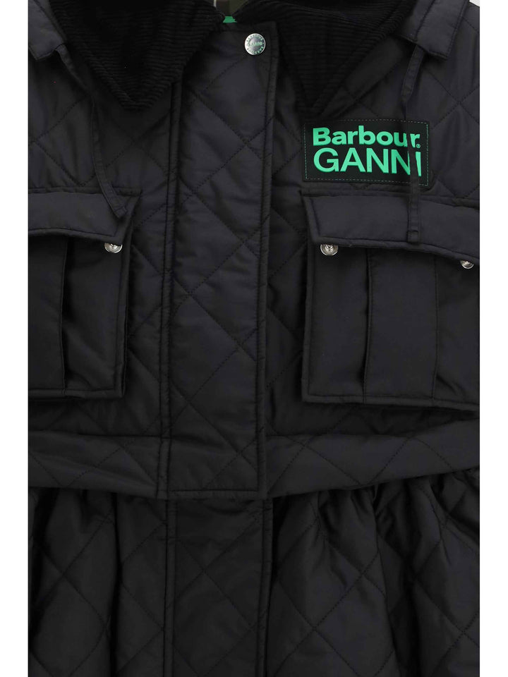 Quilted hooded Coat by Barbour x GANNI