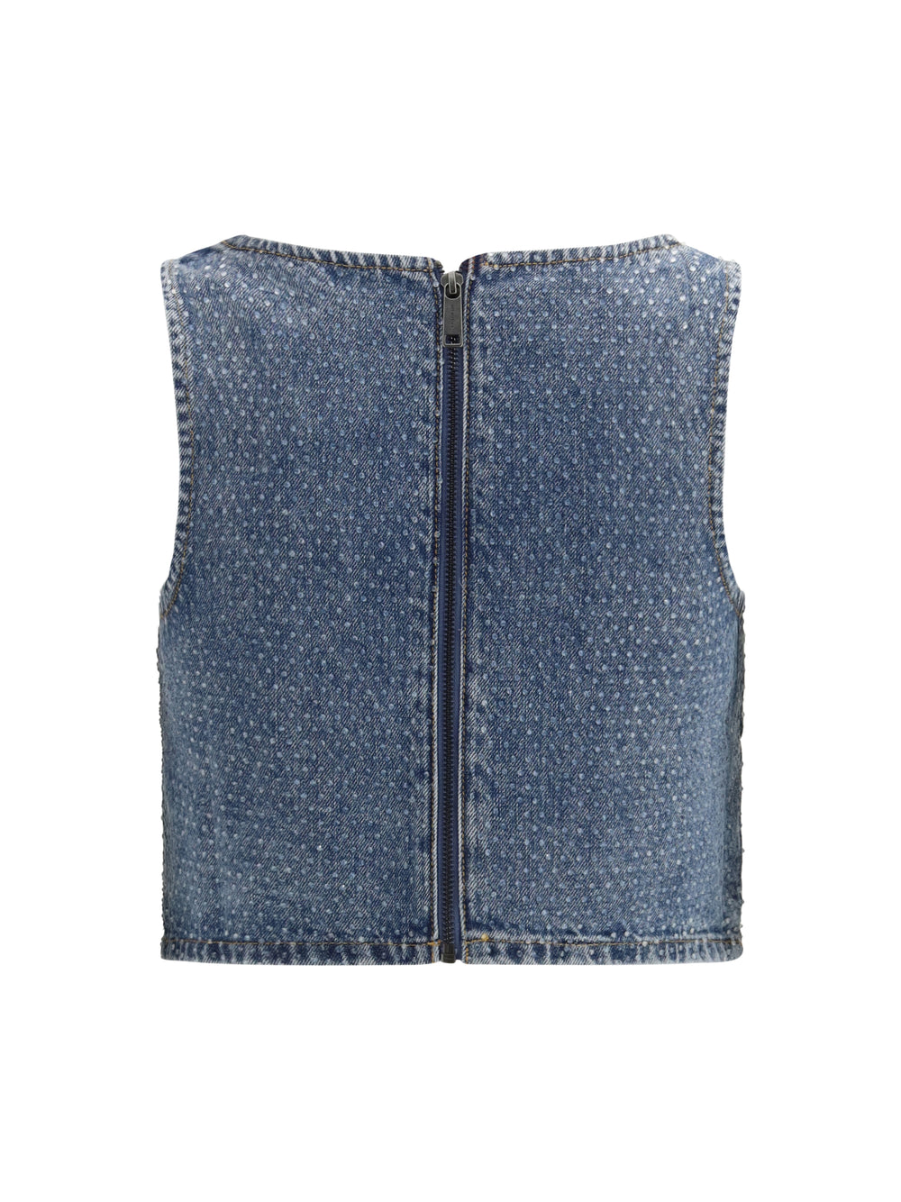 Rhinestone denim crop Top 2
