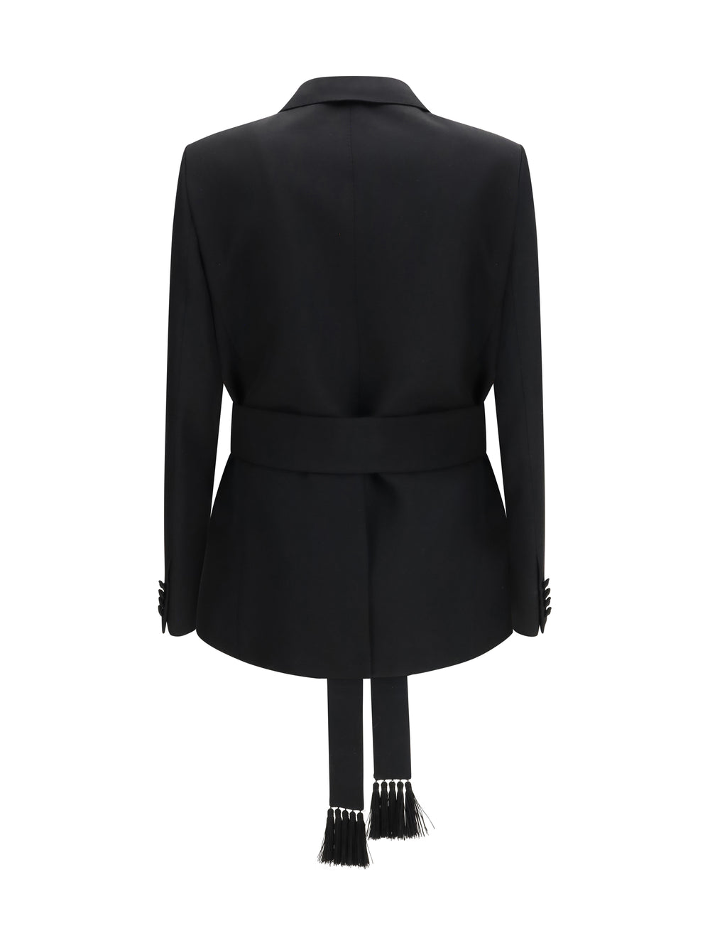 Double-breasted virgin wool Blazer with belt 2