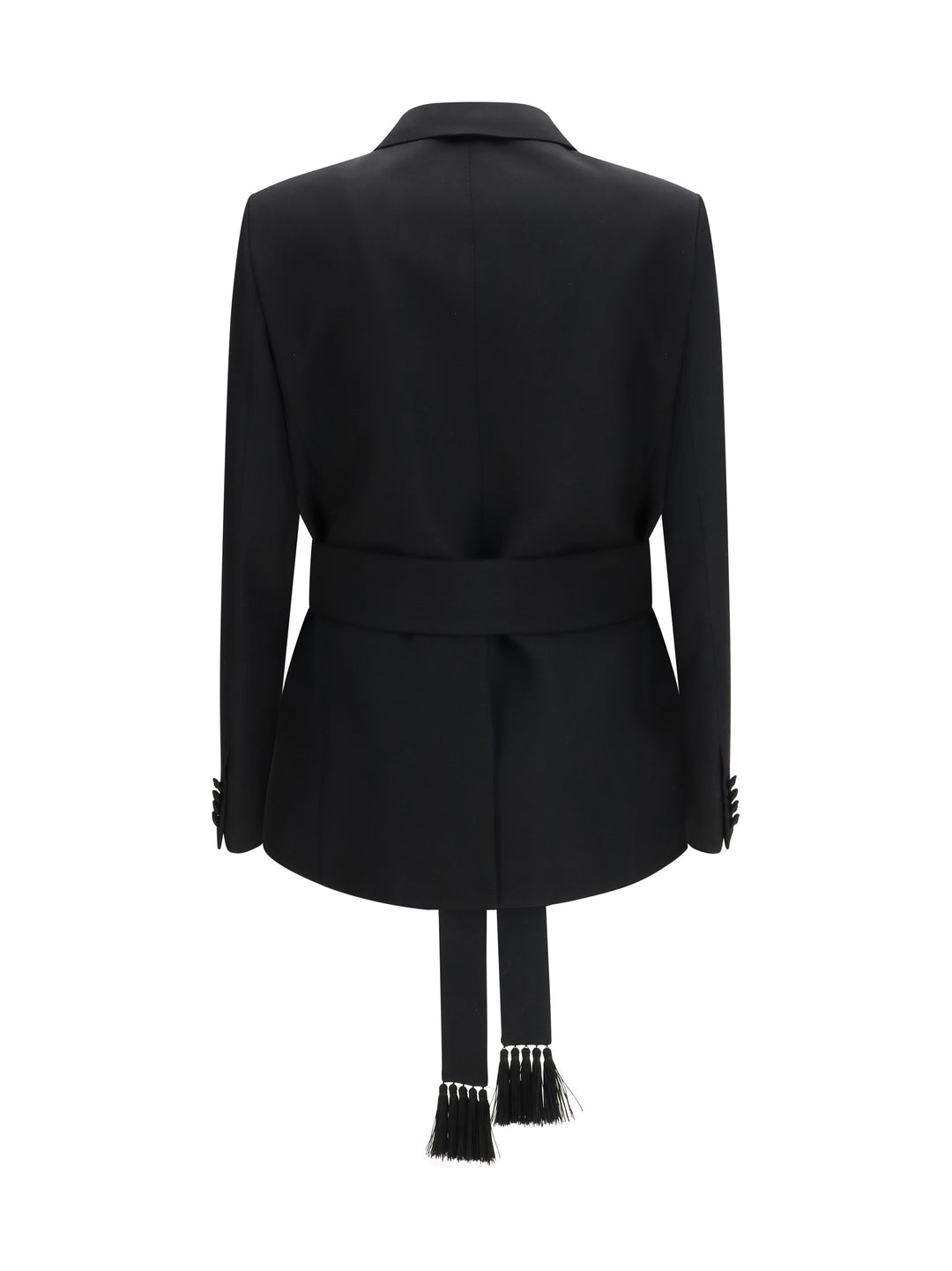 Double-breasted virgin wool Blazer with belt 2