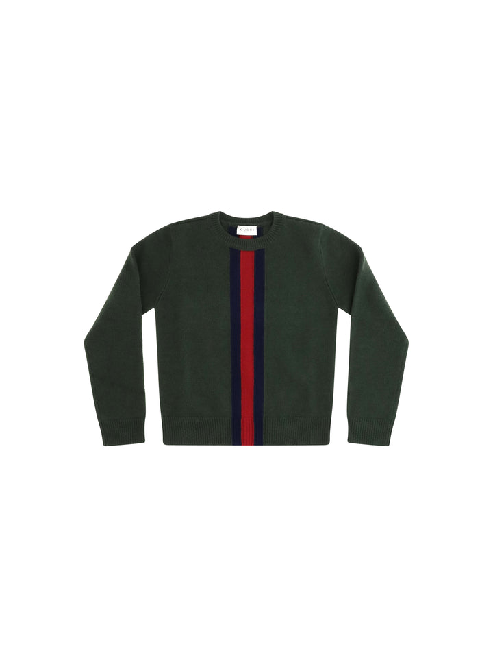 Web stripe wool Sweater for Girl 1