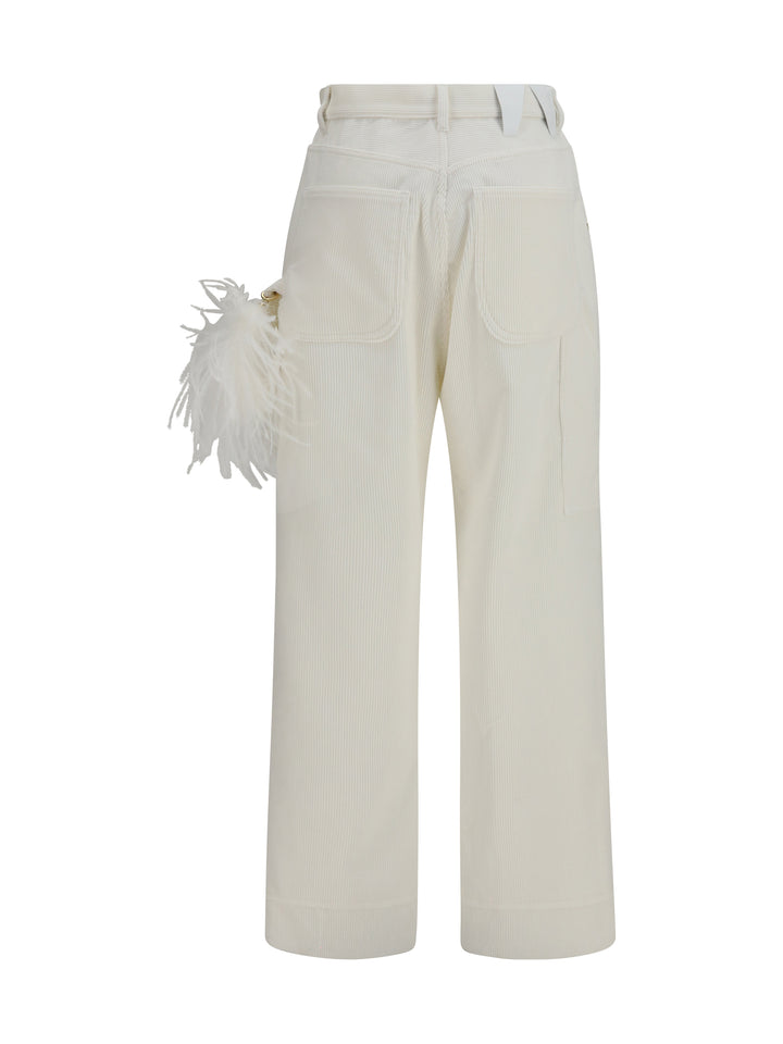 Lisa feather chain corduroy Pants 2