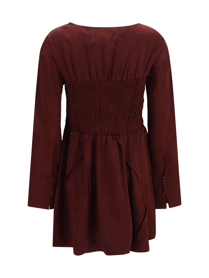 Long-sleeve satin Mini Dress 2