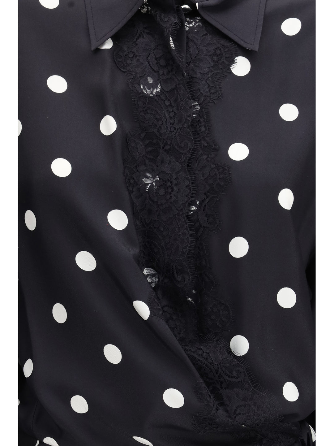 Polka dot lace Dress with drawstring 3