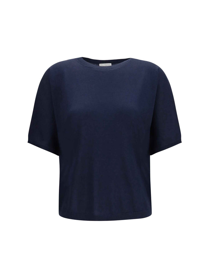 Short-sleeve cashmere and silk Sweater