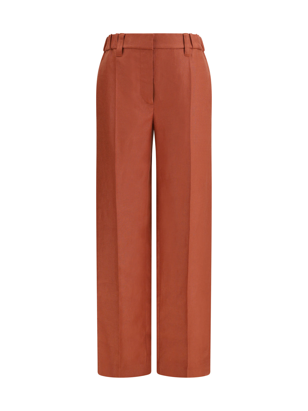 Wide-Leg Pants in linen with elastic waistband and belt loops 1