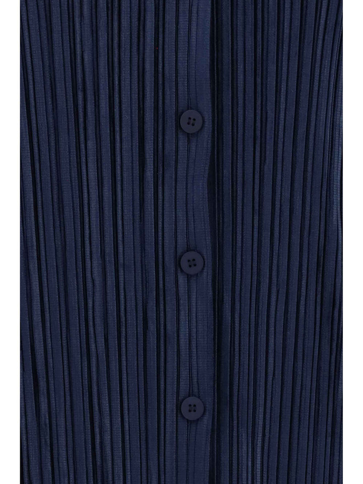 Shirt in fine striped velvet-like fabric