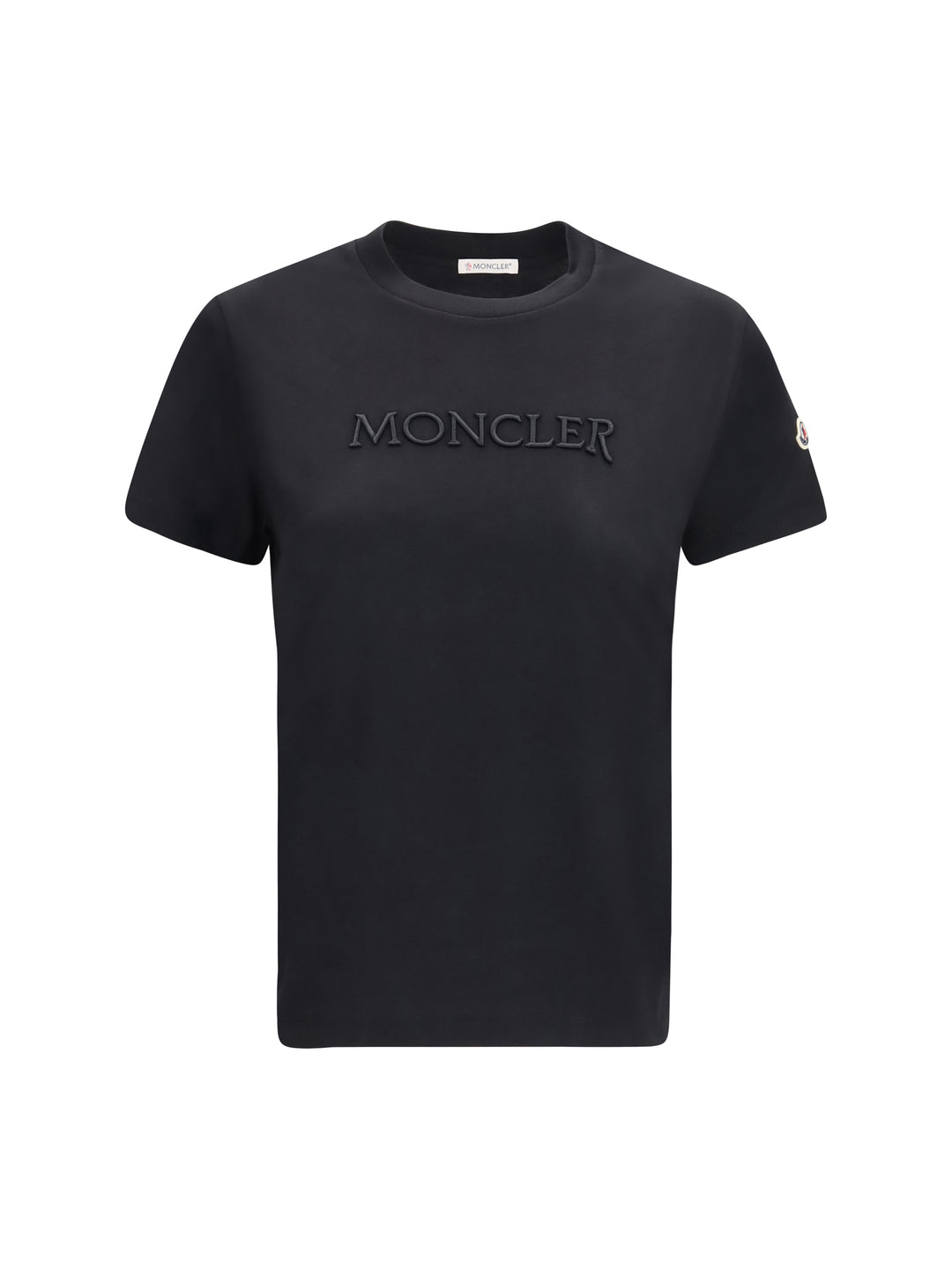 Cotton T-shirt with a tone on tone embroidered logo 1