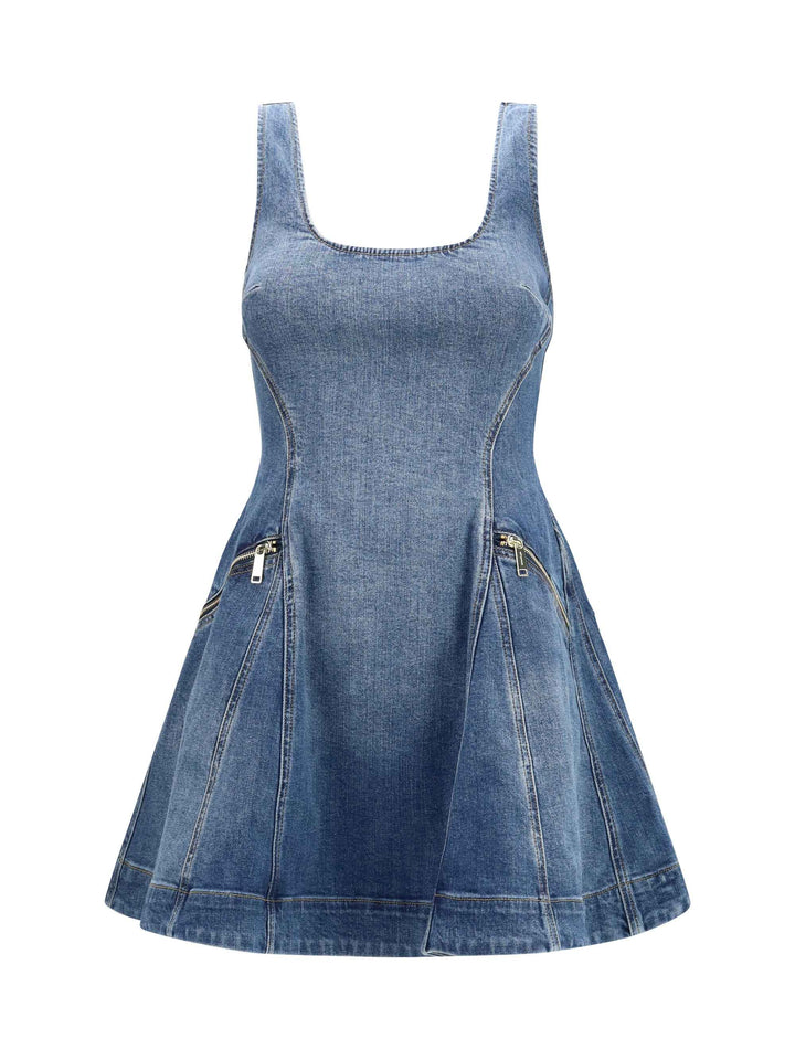 Denim flared mini Dress