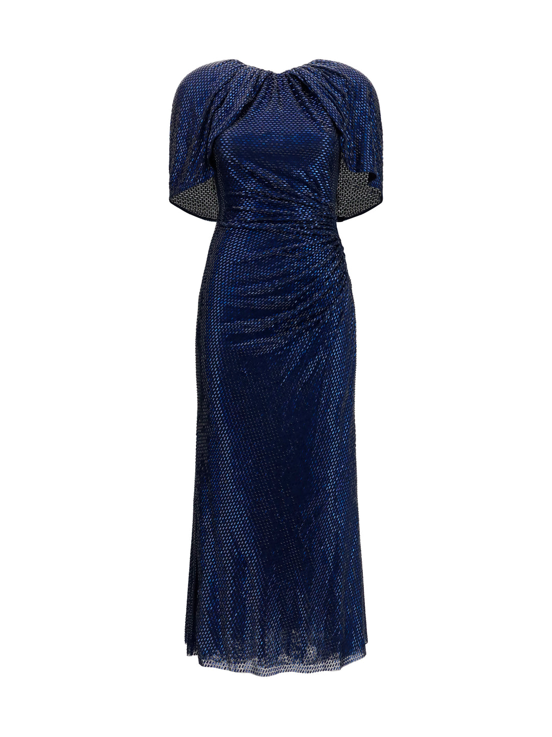 Midi Dress with cape sleeves and crystals 1