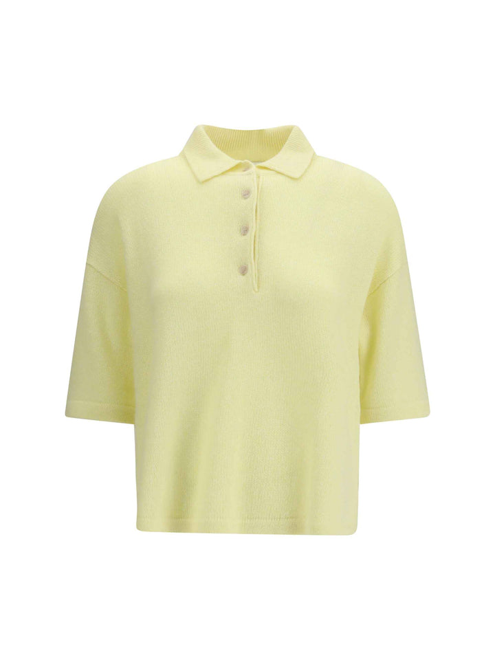 Short-sleeve polo neck Sweater
