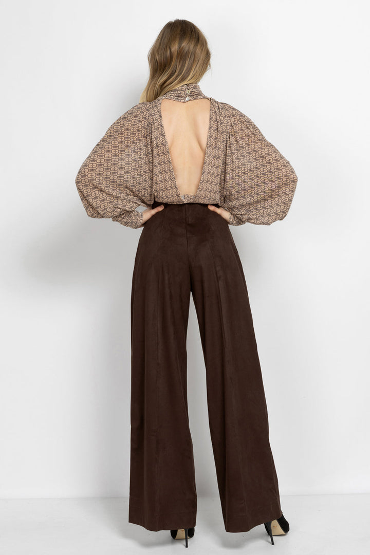MODAL BATWING TURTLENECK TOP - MOCHA MOUSSE LOGO