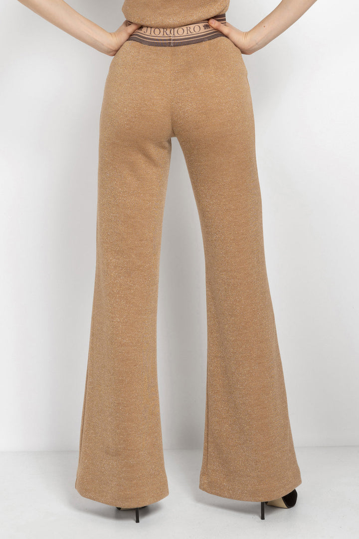 GOLD LUREX CHARLESTON PANTS - ESSENTIALS