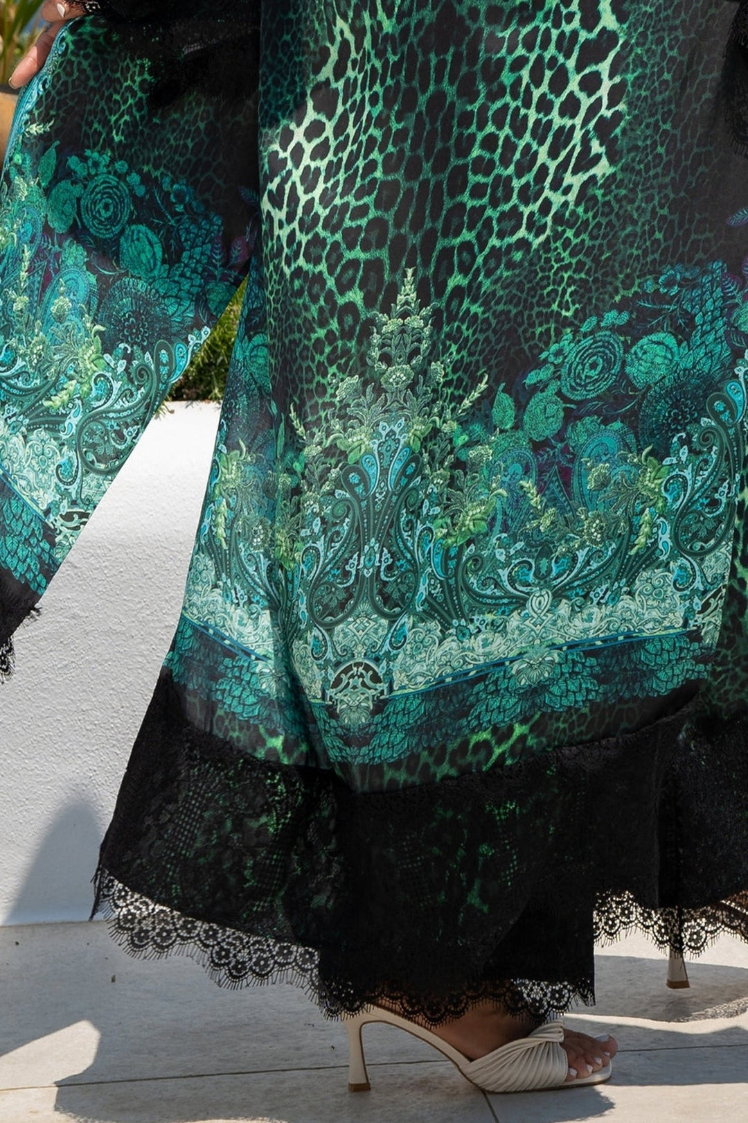 VISCOSE KIMONO - LEO NEON GREEN JIORO КИМОНО ОТ ЛЪСКАВА ВИСКОЗА - LEO NEON GREEN JIORO