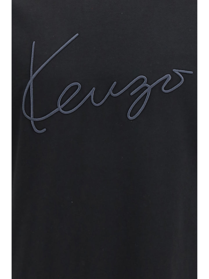 Embroidered signature cotton T-shirt 3