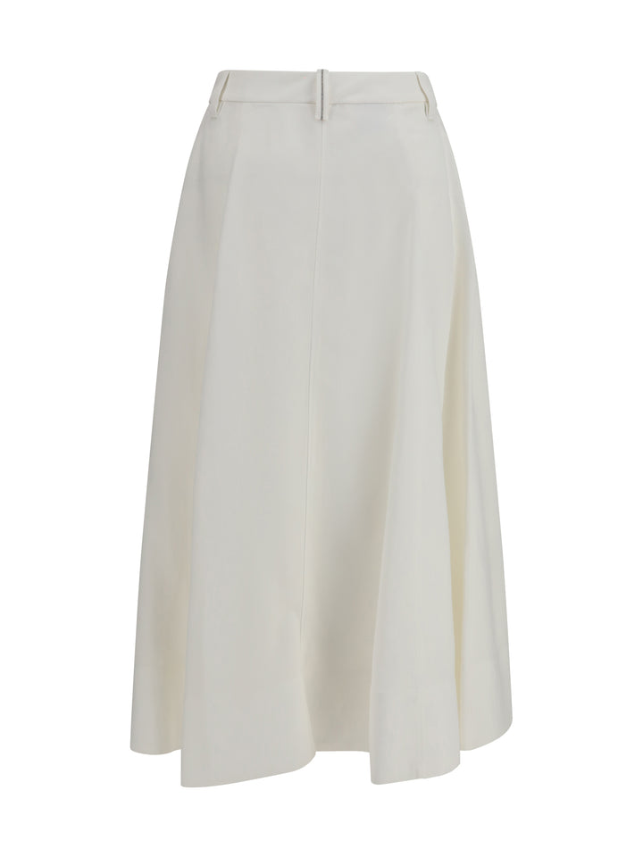 Fluid twill tailored Skirt with monili 2