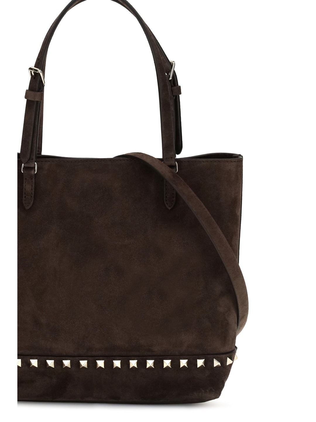 Small Rockstud suede Tote Bag 4