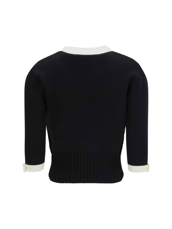 Bicolor v-neck Cardigan