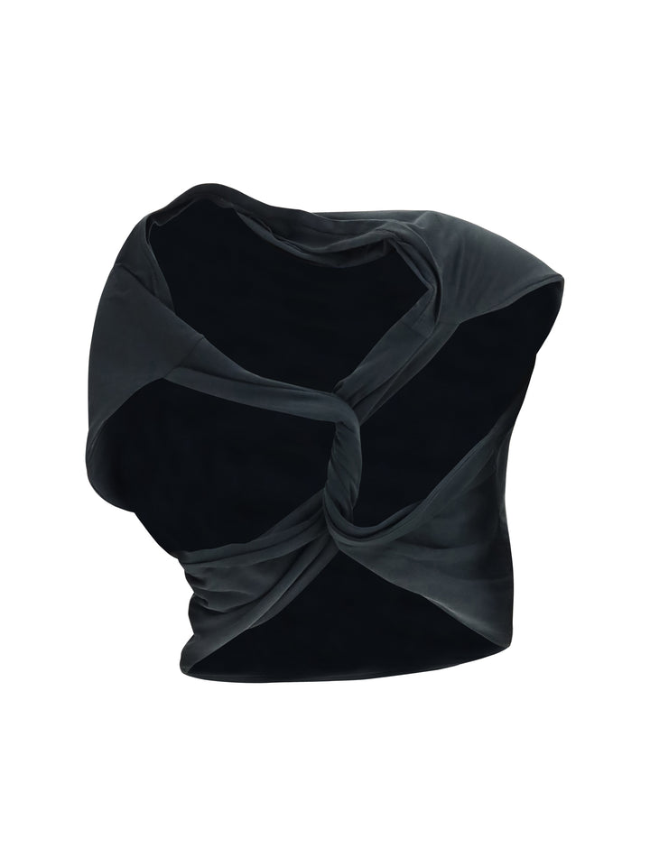 Asymmetric draped jersey Top 2
