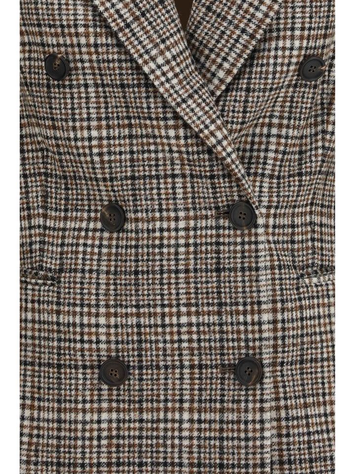 Double-breasted Jacket in alpaca and wool blend