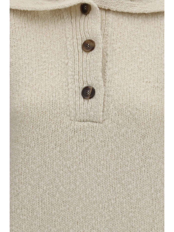 High-neck sailor Sweater with buttons