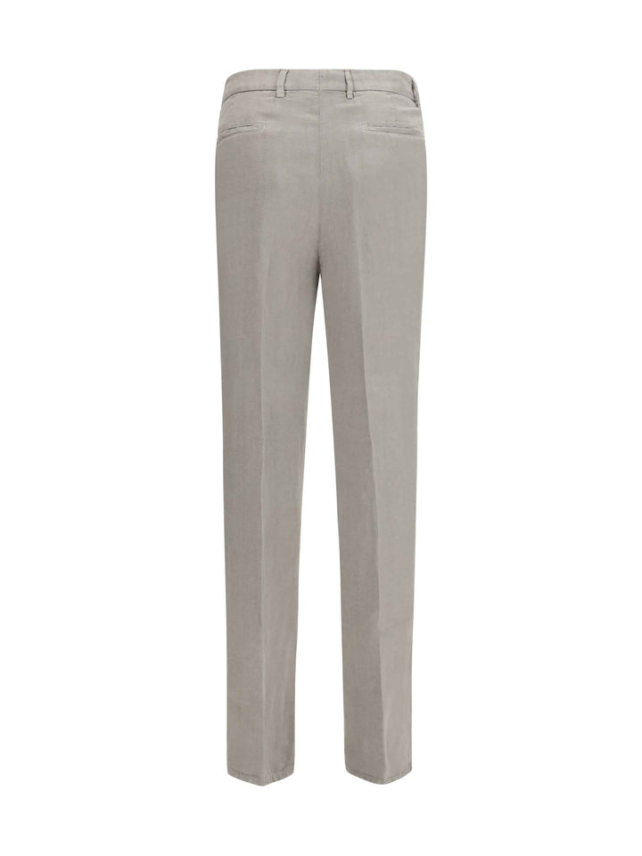 Garment dyed ginen gabardine Pants
