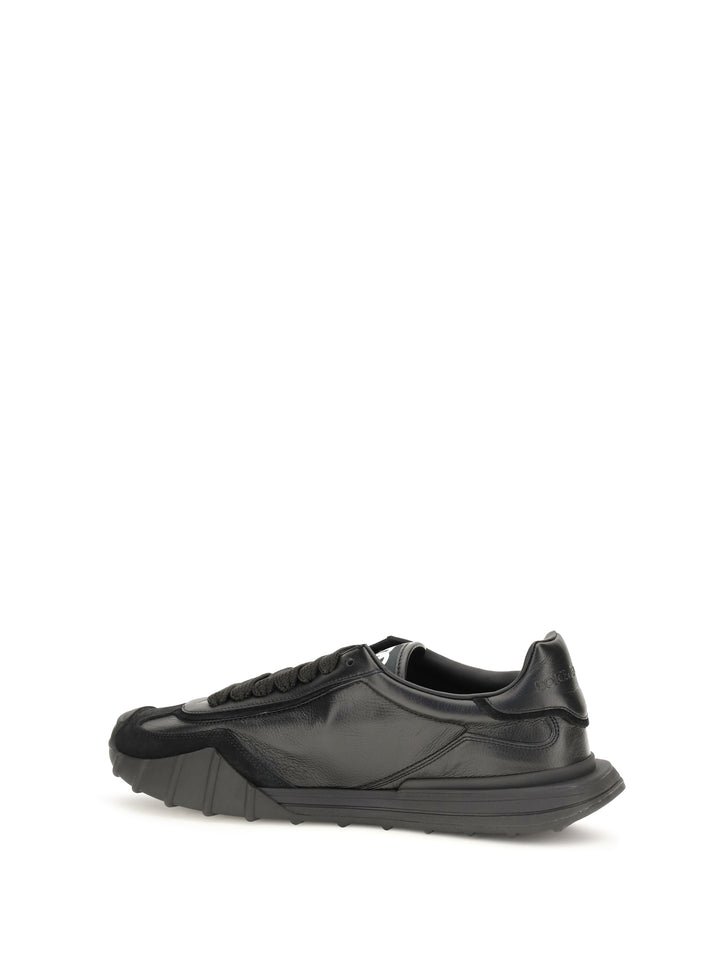 Athletic fabric and leather Sneakers 3