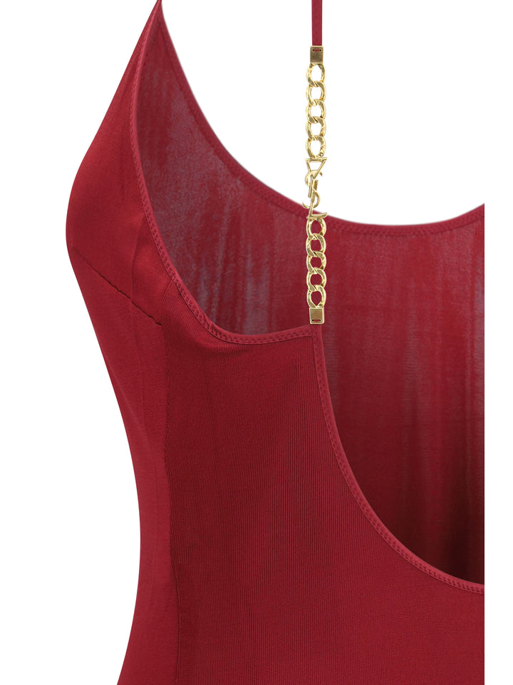 Backless knit Dress with Cassandre chain 3