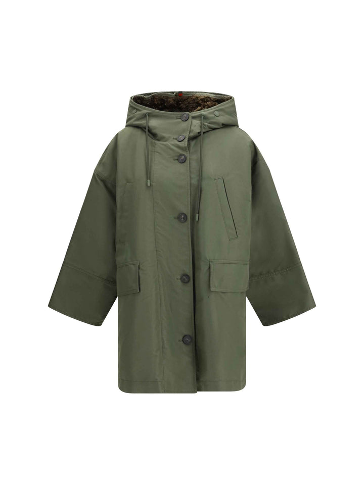 Water-repellent canvas midi Parka