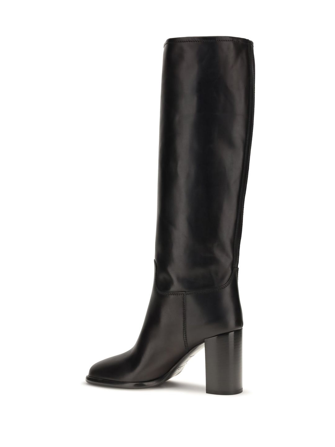High leather Boots with screen-printed Logo 3