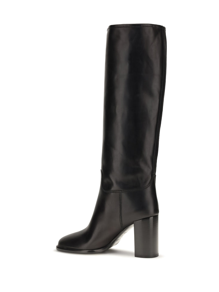 High leather Boots with screen-printed Logo 3