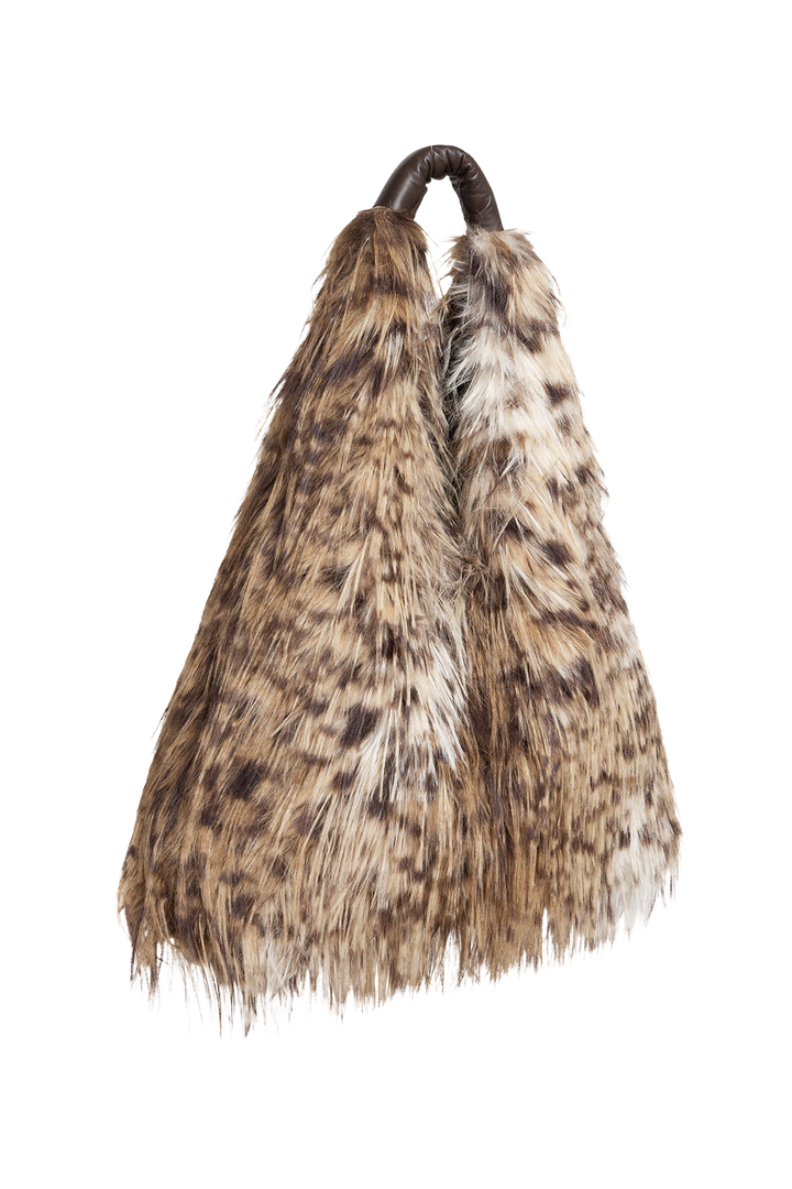 REVERSIBLE SERVAL FAUX FUR AND  LEATHER BAG - ESSENTIALS JIORO ДВУЛИЦЕВА ЧАНТА ОТ ЕКО КОЖА И ИМИТАЦИЯ НА КОЗИНА СЕРВАЛ - ESSENTIALS JIORO