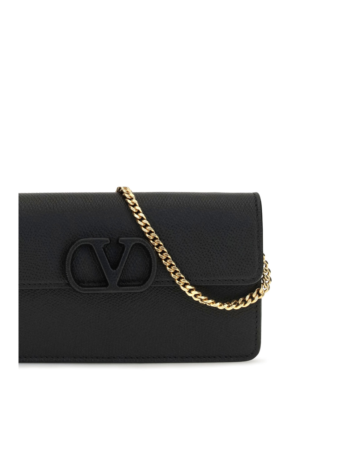 VLogo signature grainy calfskin chain Wallet 4