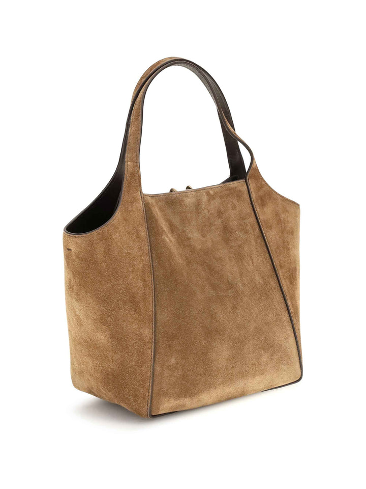 Small sartorial suede Bucket Bag