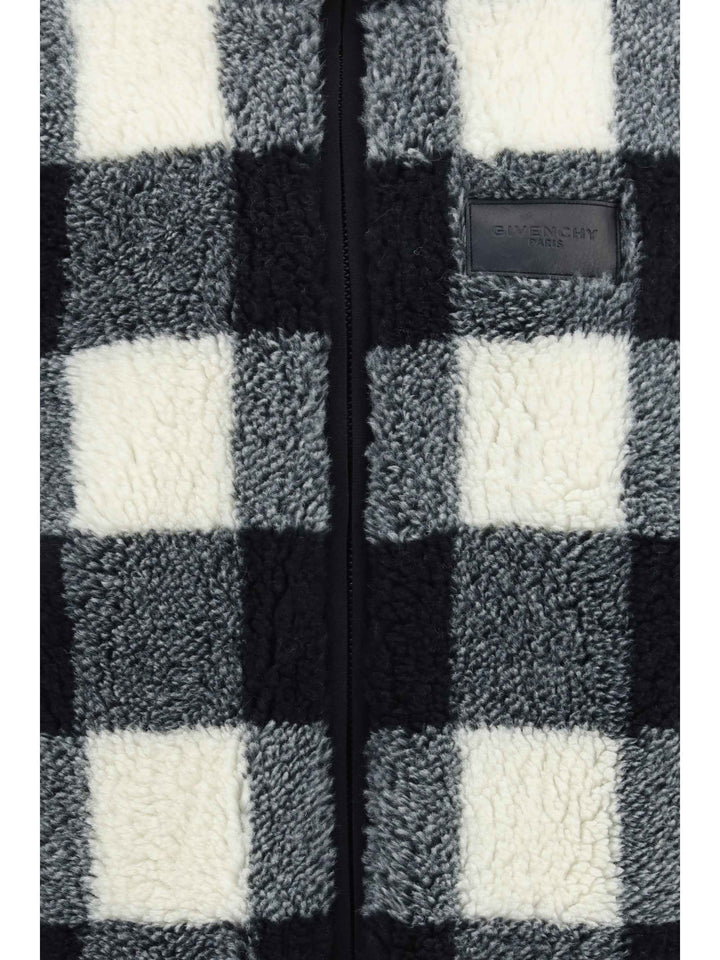 Checked wool-blend Teddy Jacket