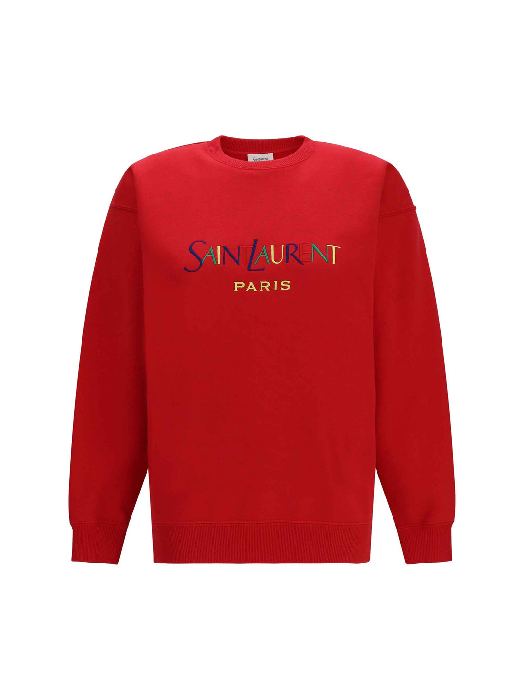 Cotton crewneck Sweatshirt with Saint Laurent Paris embroidery
