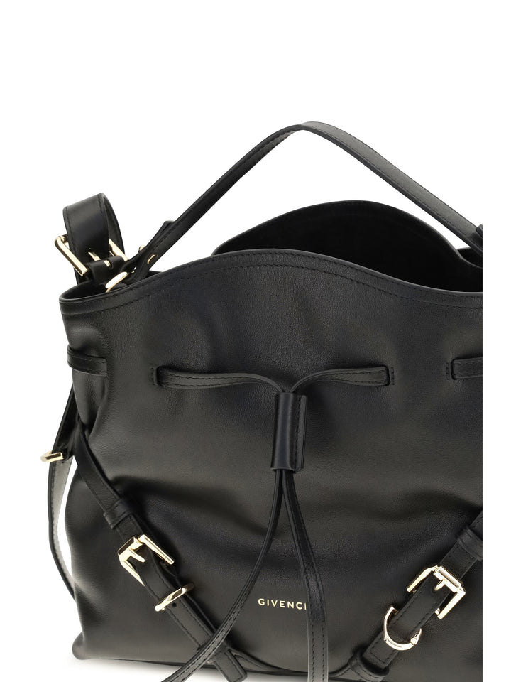 Small Voyou Bucket Handbag in glossy leather 4
