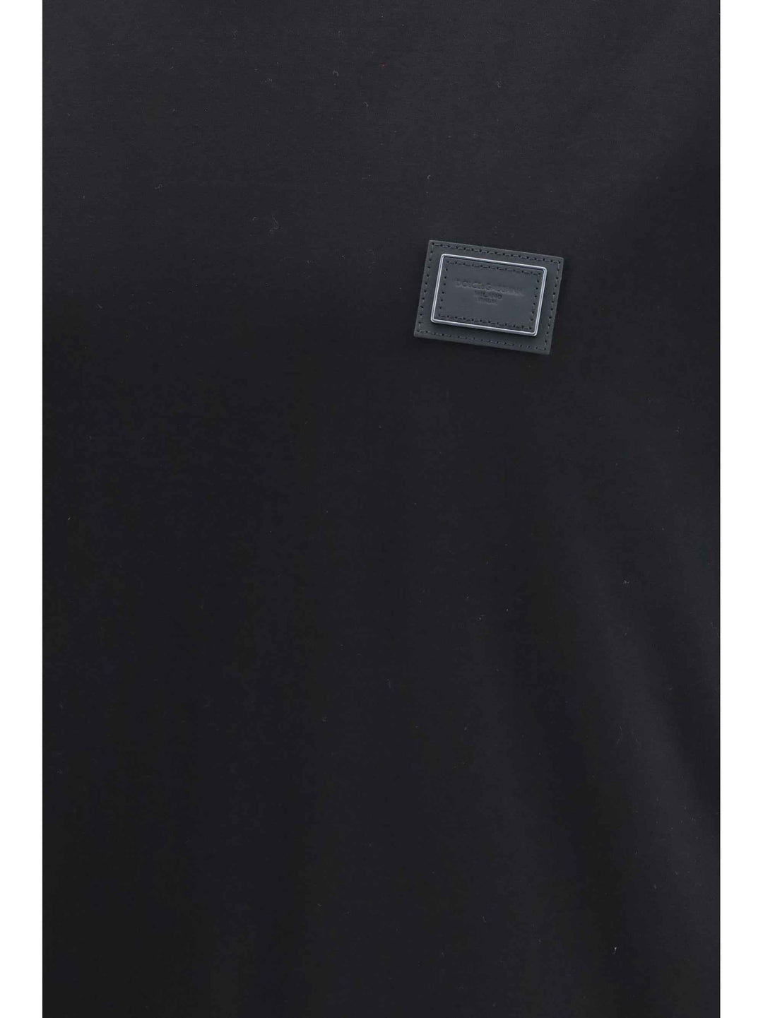 Cotton T-shirt with logo plaque