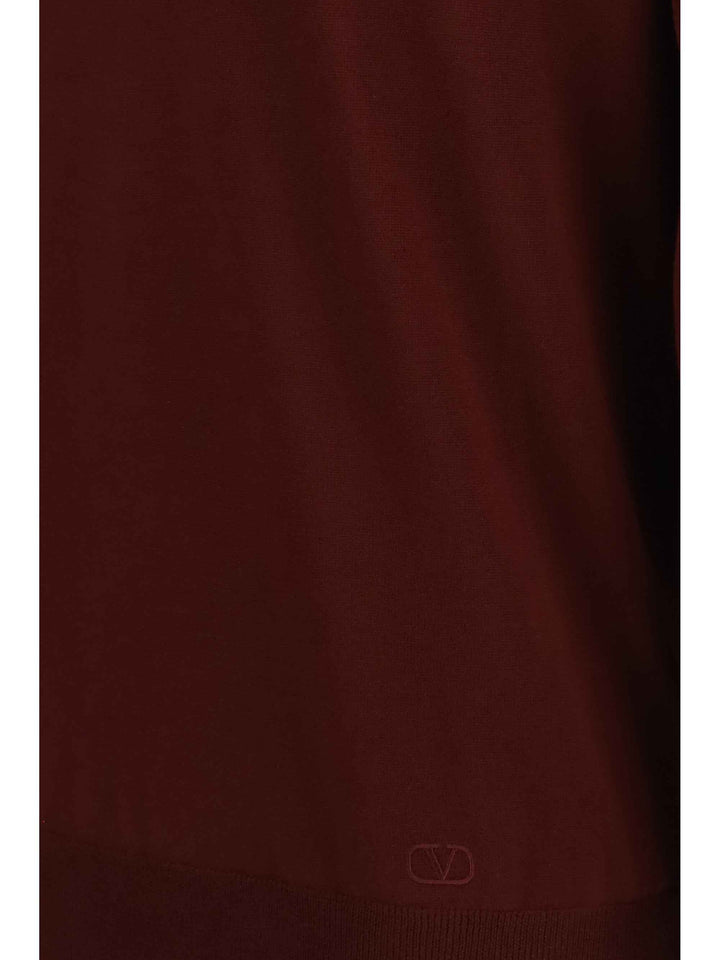 Long-sleeve wool Polo with VLogo