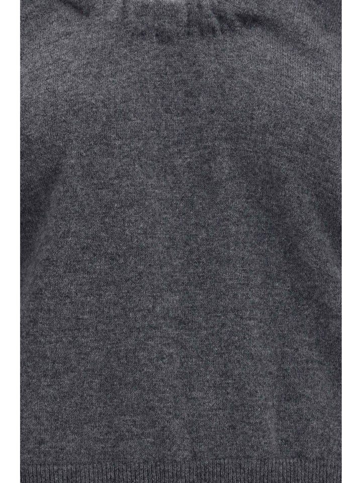 Wool Sweater with gathered neckline