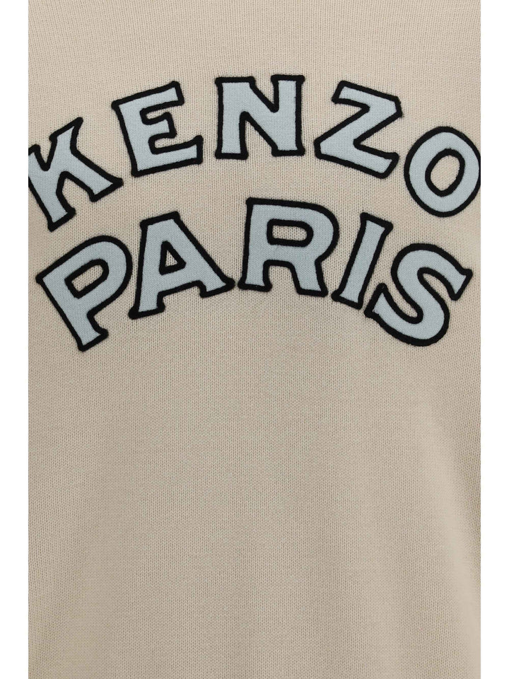 Kenzo Paris emblem embroidered wool and cotton Sweater