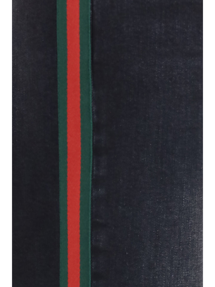 Stretch cotton Jeans with Web stripe 3