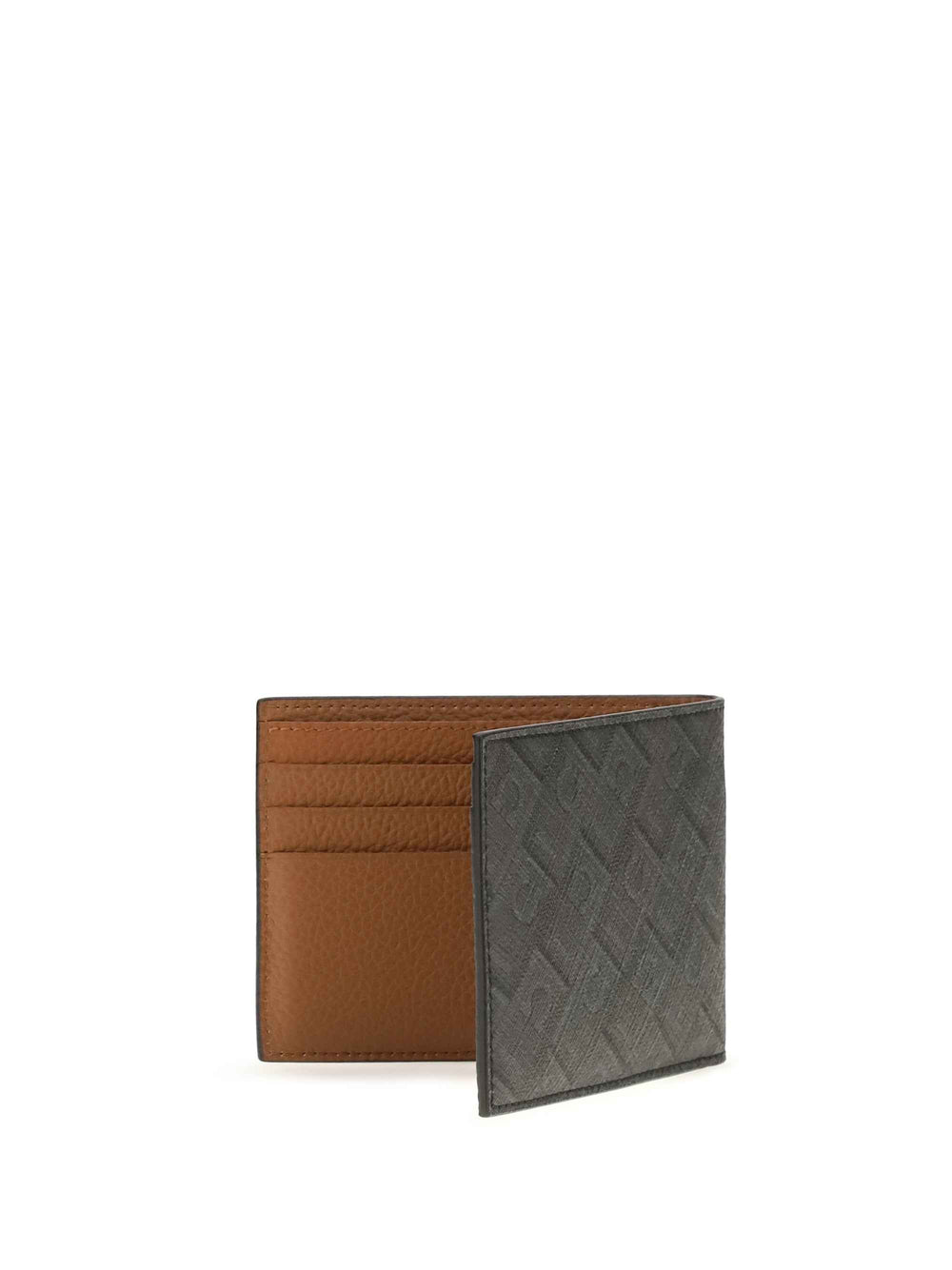 Leather bifold Wallet with Gancini pattern