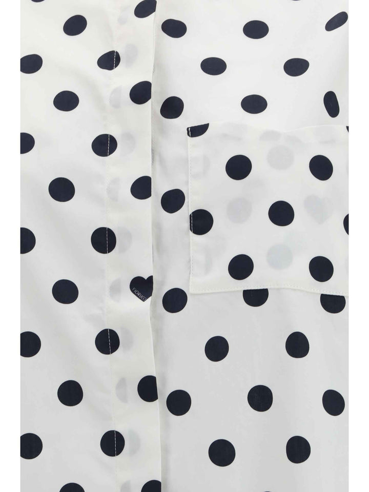 Polka-dot midi shirt Dress