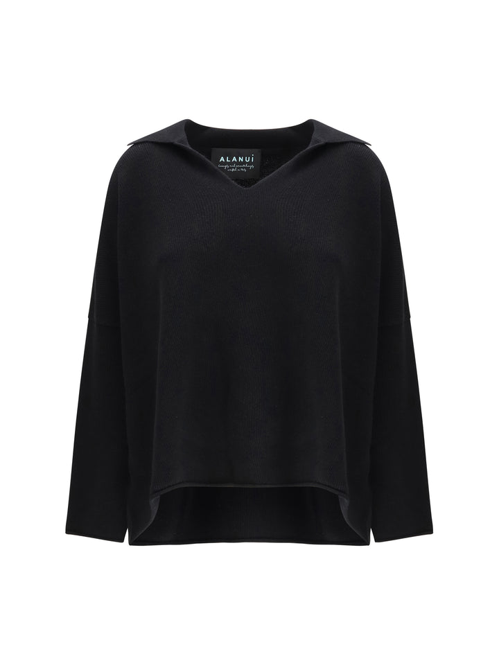 Sweater with polo collar 1