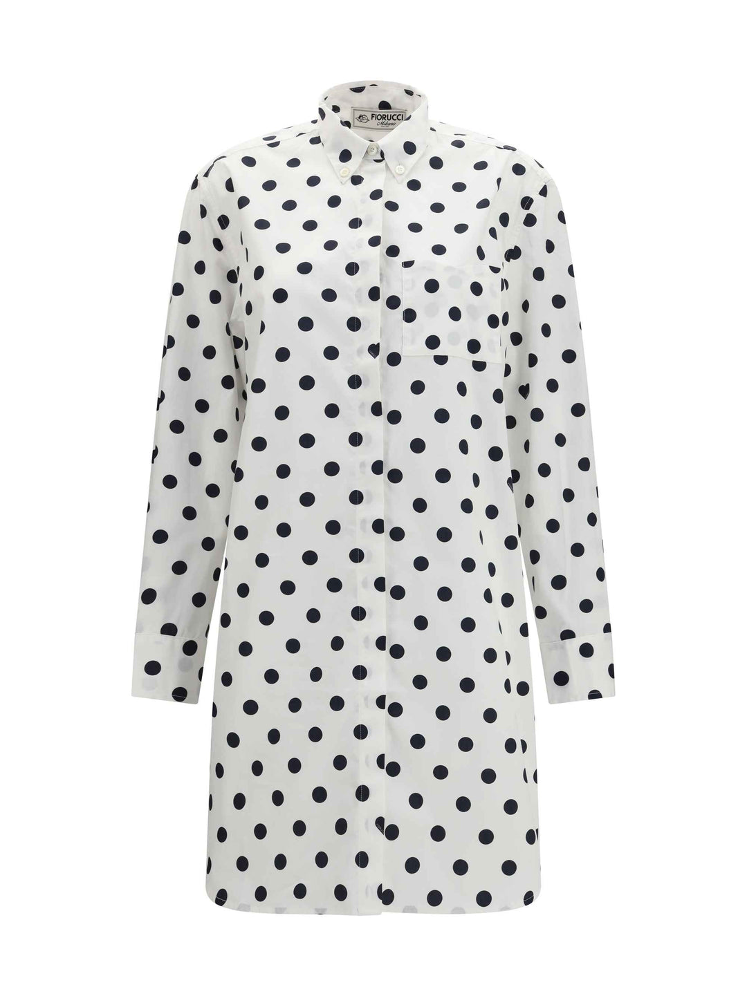 Polka-dot midi shirt Dress
