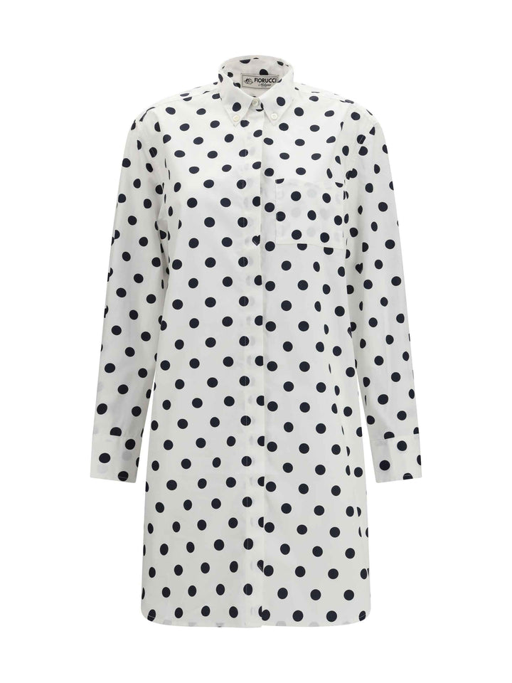Polka-dot midi shirt Dress