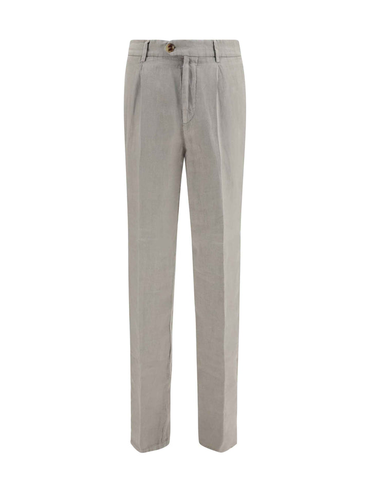 Garment dyed ginen gabardine Pants